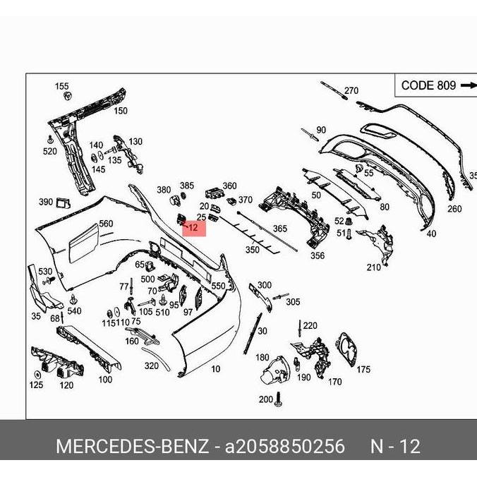 Promo ODM AFTERMARKET TUTUP TOWING BUMPER BELAKANG UNTUK MOBIL MERCEDES BENZ W205 C CLASS A205885025