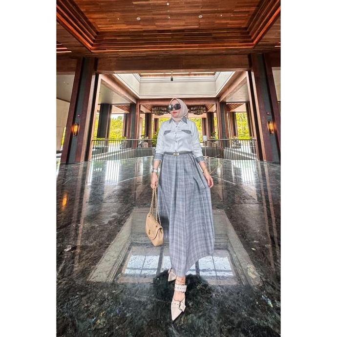 Set Mischa - Setelan Rok Houndstooth Mix Shakila - One Set Premium Bawahan Muslim