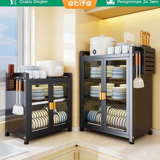 Etife Rak Piring Lemari Makanan Lemari Piring Rak Dapur Dishra Dish Drainer Rak Cuci Piring