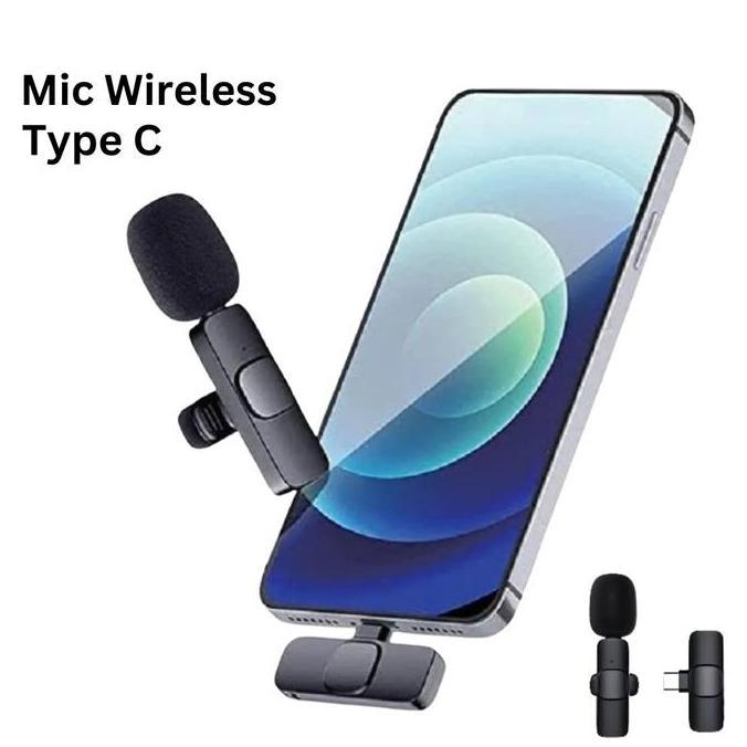 Wkprojek- Mic Wireless K8 Type-C Clip-On 1 Mic Rechargeable Mikrofon Nirkabel Praktis Kualitas Suara