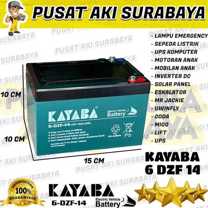 Promo AKI SEPEDA LISTRIK SOLANA 6DZF12 KAYABA 6DZF14 ANTELOPE U-WINFLY SUNRICE EXOTIC SOLANA 12V 12A