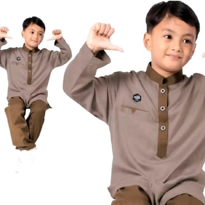 PREMIUM  SETELAN KOKO KURTA ANAK LENGAN PANJANG STYLE MODERN BAHAN KATUN TOYOBO DENGAN SAKU ALISAN B