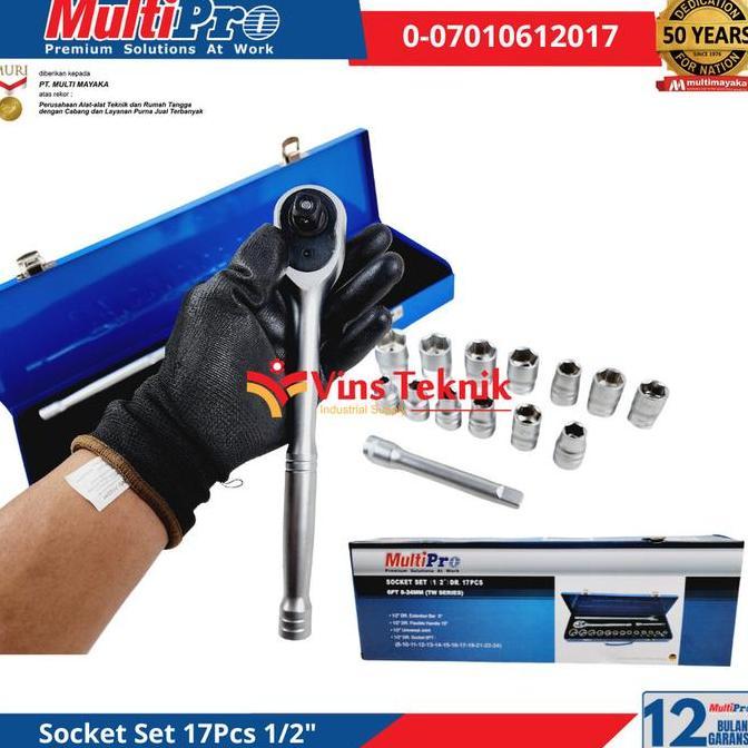 MULTIPRO Socket Set 17pcs kunci sok kunci socket set 1/2 INCH