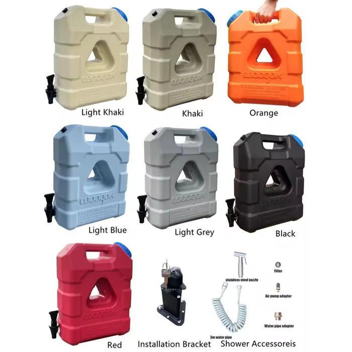 Jerigen Air Kran 21 Liter Warna Merah | Jerry Can Air Kapasitas 21 Liter | Jerigen Air 21L + Bracket