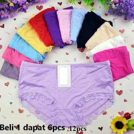 Wkwkwk- 12 Pcs Grosir Cd Celana Dalam Wanita Fashion Renda Cantik | Size M Xl Xxl