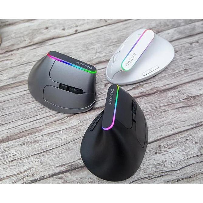 Gamex- Delux M618C M618Db Dual Mode Bluetooth Wireless Vertical Mouse Silent