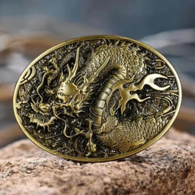 BUCKLE BELT KEPALA IKAT PINGGANG SABUK WESTERN VINTAGE COWBOY DRAGON