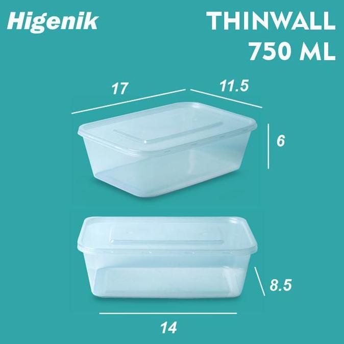 Packingpac- Thinwall 750 Ml / Food Container Box / Kotak Makan Plastik / Mika Box