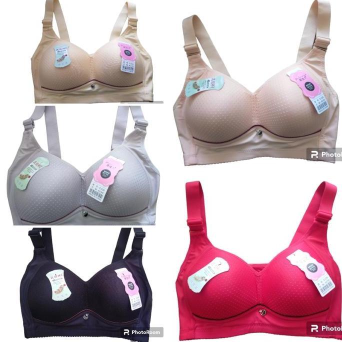 Nyaman- Pw183 Bra Wanita Jumbo Size 36-44 Fashion Model Baru Tanpa Kawat Simple Warna Ada Pengait Be