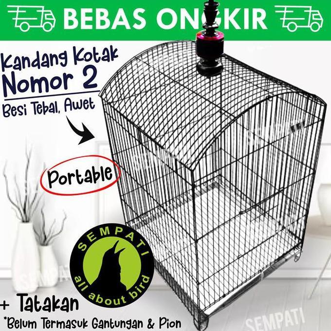 Kicaudor- Sangkar Kandang Kotak Besi Lipat No2 Sangkar Burung Kacer Kenari Jalak