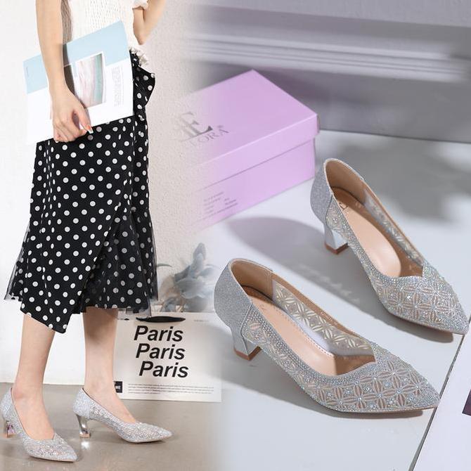 PROMO ELLORA EZ-8476 Sepatu Heels Pesta Wanita Import Premium PROMO