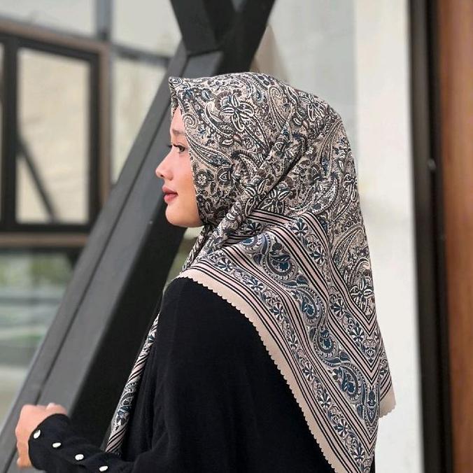 DR324 - Hijab Persegi Motif Turki Kerudung Segiempat Motif Turki Jilbab Segiempat Motif Turki