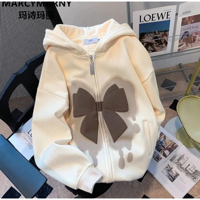 CUCI GUDANG COD - Pita Saramatine Zipper Hoodie Outerwear Jaket Hodie Wanita Remaja Matt Fleece Sabl