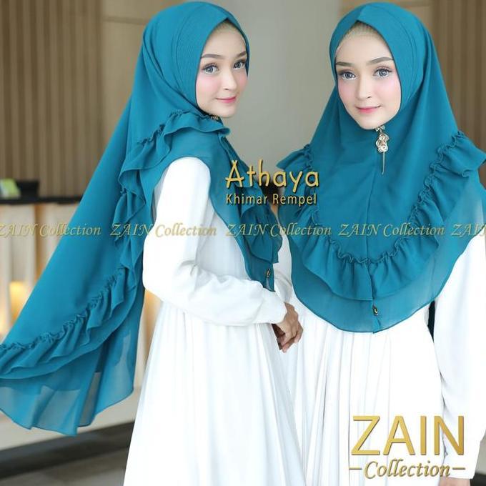 DE173 - Hijab Syar'i Premium / Khimar syari Rempel / Khimar ceruti 2 layer Ped Soft Anti Tembem > Hi