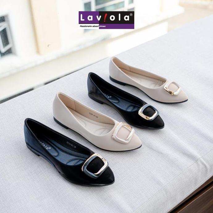 TERBARU  Laviola 3330 LSF- Flat Shoes Wanita Black TERBARU 