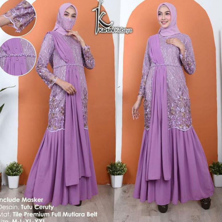 gamis duyung selendang mutiara/gamis terbaru/gamis pesta/gamis duyung/gamis tille/gamis brokat tille