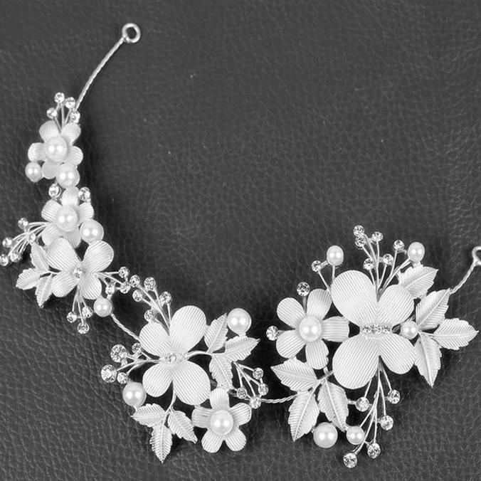 Lansungkirim- Tempelan Kawat Lemtur Mutiara /Hiasan Kepala Aksesoris Hijab