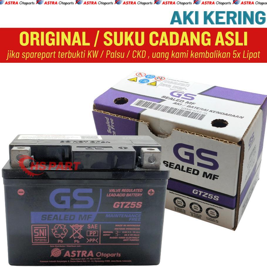Aki Motor GTZ5S Supra X 125 Fi Karbu Verza 150 Vario 110 Beat Scoopy Spacy Original GS Astra 100%