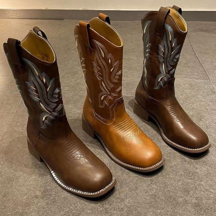 BIG SALE Sepatu Kulit Koboi Cowboy Wanita, Women's Western Cowboy Fashion Boots