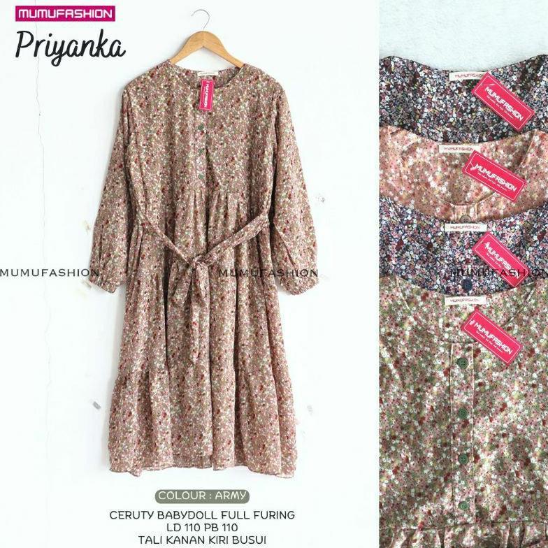 PROMO MUFASH - PRIYANKA Tunik Atasan Ceruty Premium Motif Bunga By Mumu Fashion / GLASYA TUNIK