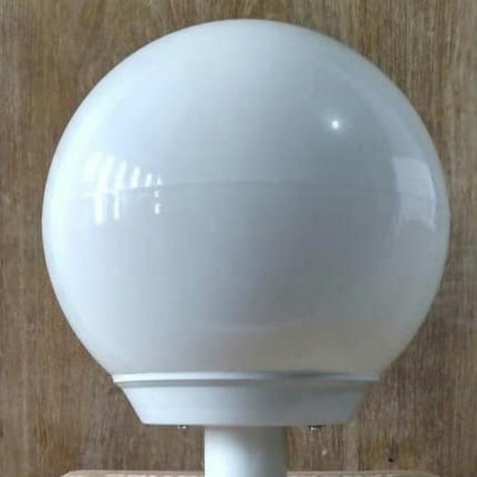 Sale Lampu Taman Bulat Bola10" Hias Plastik Putih Susu 10 Inch