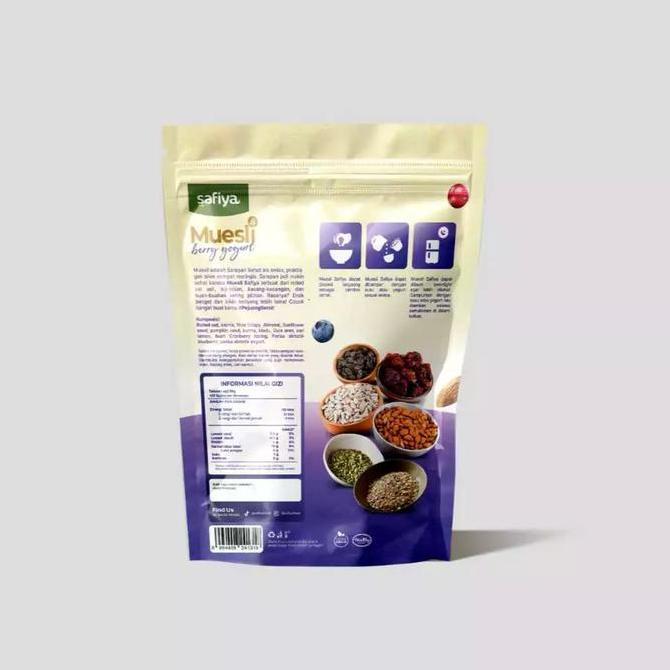 Muesli Berry Yogurt Safiya 1kg | Sereal Oat Muesli Food Oatmeal Halal dan BPOM