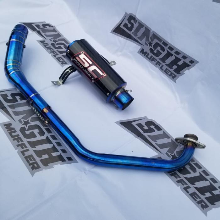 Knalpot Sc Project Bluemoon R15 V3 Cbr 150R New Gsx-R Cb 150R New Sonic Satria Fu Byson R15 V2 Xabre