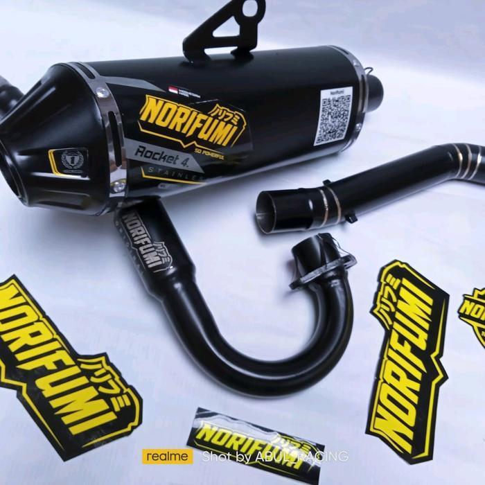 Knalpot Norifumi Roket 4 Full Black Pnp Crf Klx Bf/ Dtrecker Klx 150 Sm Wr Gas Bulat Original Dan Te
