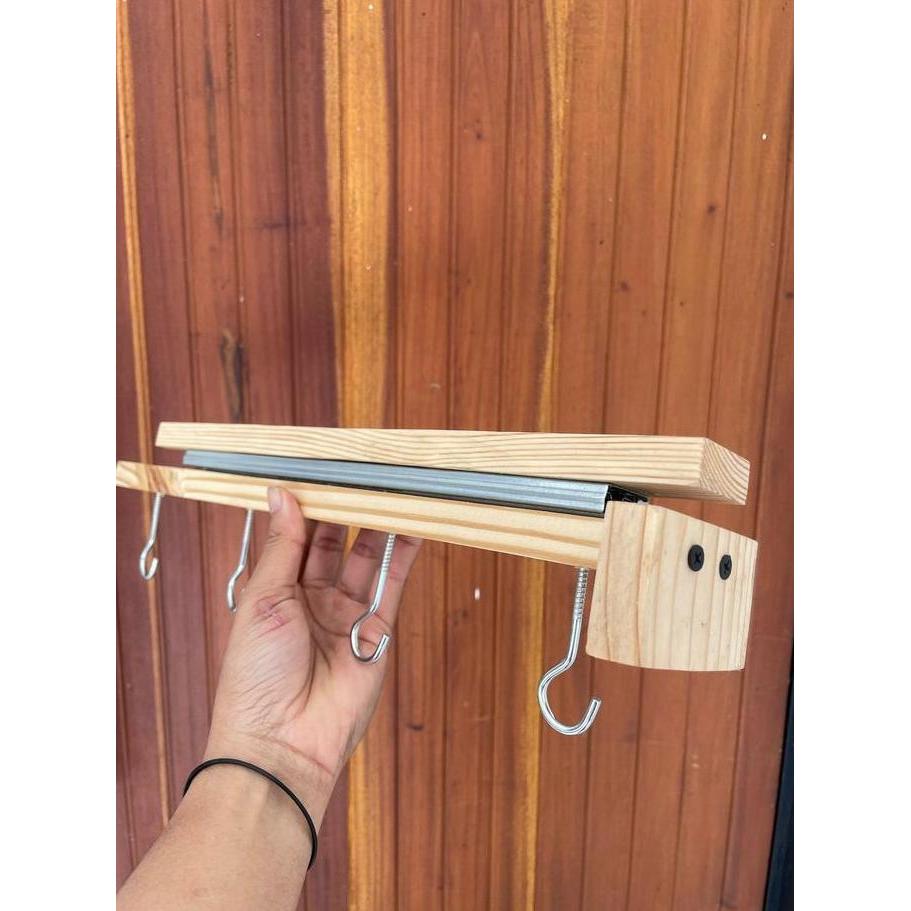 Wkcx- Gantungan Panci Tarik Dorong - Rel Kayu Paku Rel Gantungan Panci Tarik Dorong Kayu Kitchenware