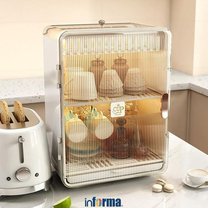 Informa Marco Rak Piring 2 Tingkat - Krem Lemari Piring Tempat Pengering Dapur