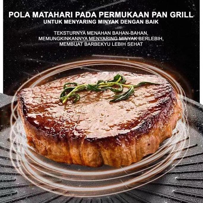 Wkcx- Pan Grill Anti Lengket Alat Panggang Ala Korea Style Diameter 34Cm Alat Grill Panggang Panggan