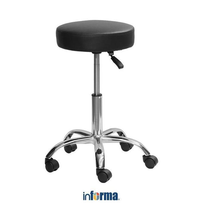 Informa Zila Bangku Kulit - Hitam Kursi Bar Kursi Salon Roda Tempat Duduk Kursi Putar Kasir