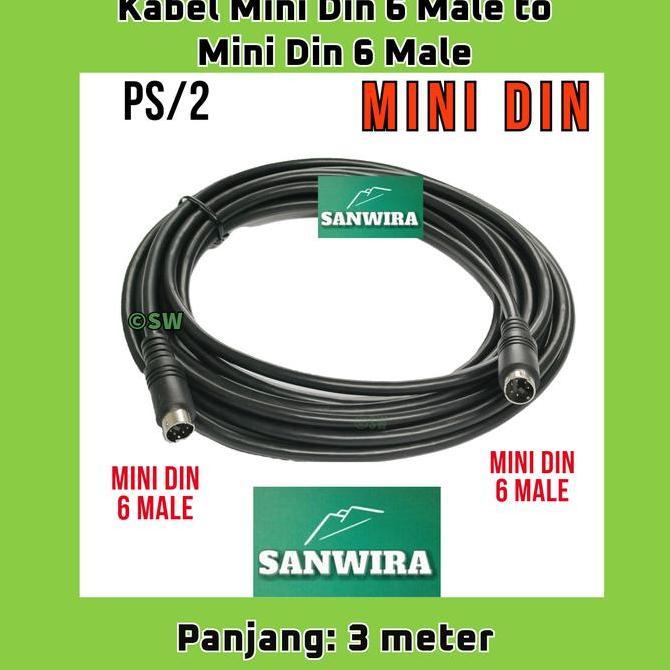 Kabel Mini Din 6 Male To Mini Din 6 Male - Panjang : 3 Meter Hemat