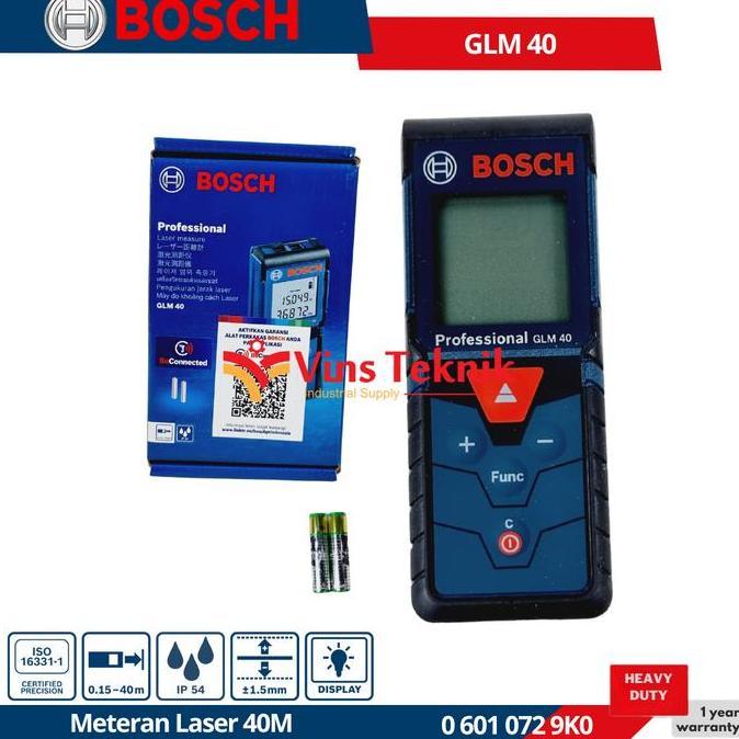 BOSCH GLM 40 Meteran Laser Digital Laser Distance Meter 40 Meter GLM40