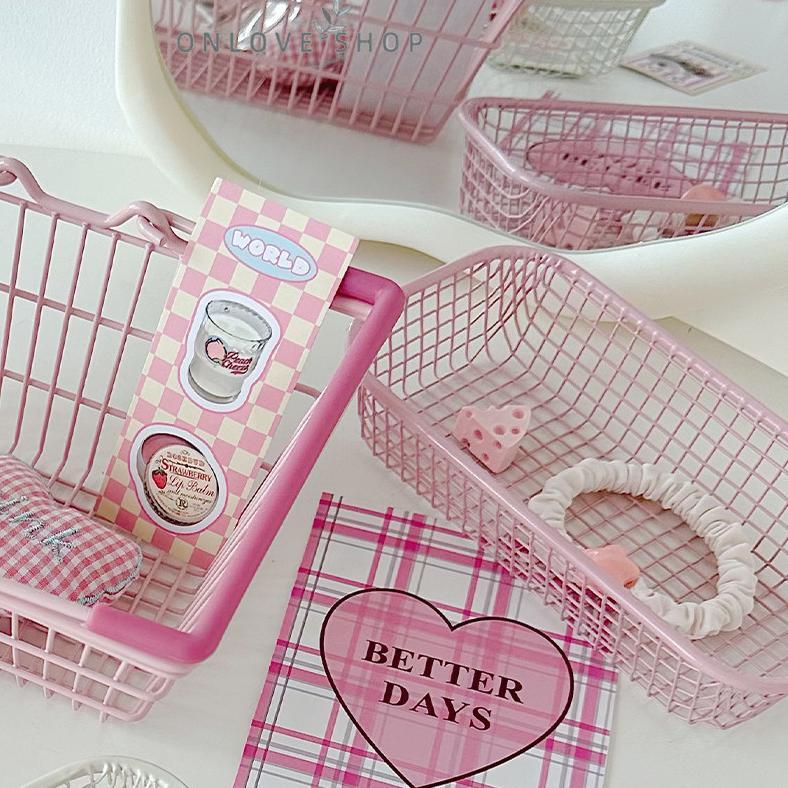 gf-5 Keranjang Penyimpanan Berwarna Krem/Kotak Penyimpanan Alat Tulis/Dekorasi Meja ONLOVE Original