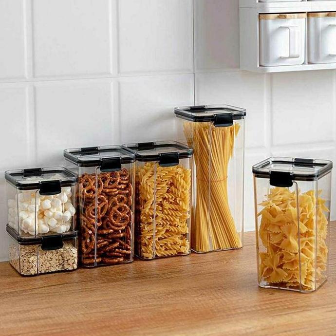 Eggx- Toples Kotak Plastik Bening Kekinian Makanan Kue Serbaguna 1800 Ml