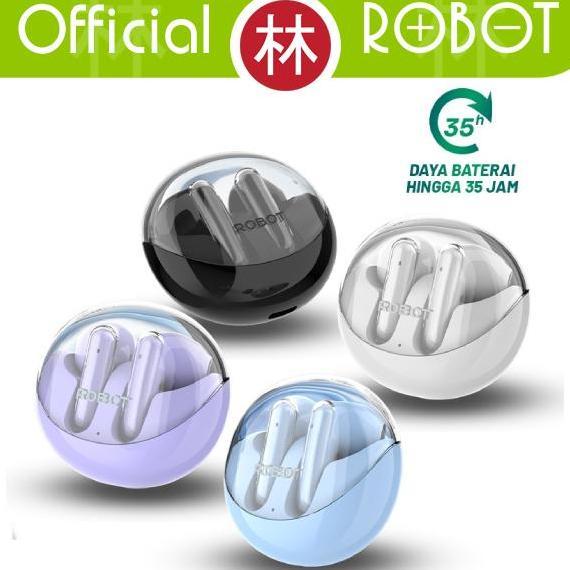 Robot Flybuds T30 Tws Wireless Earphone With Transparent Case Headset Bluetooth 5.3 New T30