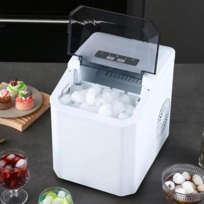 12kg alat es batu kristal Ice Maker Mesin Es Batu Kristal Otomatis Mini Portable Ice Maker 12kg 100W