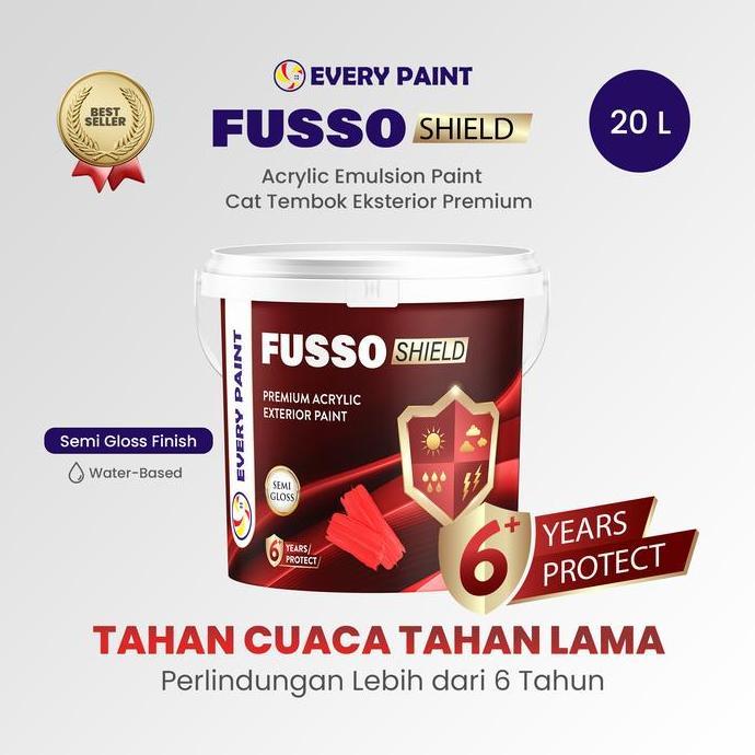 TERBARU - Cat Tembok Eksterior Premium Weathershield Every Paint Fusso Shield 20L - Cat Eksterior Ou