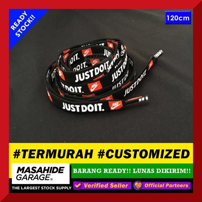 JUST DO IT LACES BLACK NIKE LIMITED SHOELACES TALI SEPATU HITAM 120cm