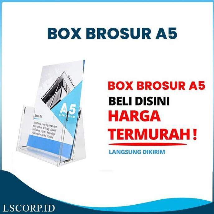 Box Brosur Akrilik A5 2Mm Rak Tempat Brosur Meja Tent Acrylic Diskon