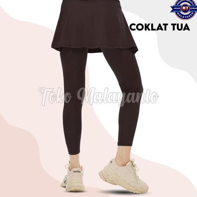 Fitbanget- Legging Rok Celana Olahraga Wanita 2In1 Sporty Bawahan Senam Casual Streach Melar Elastis