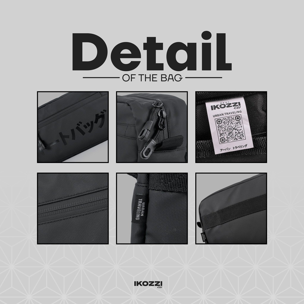 Ikozzi Tas Pria Comfy Handbag Pria Pouch Bag Cowok Tas Selempang & Genggam Clutch Bag Hitam Waterpro