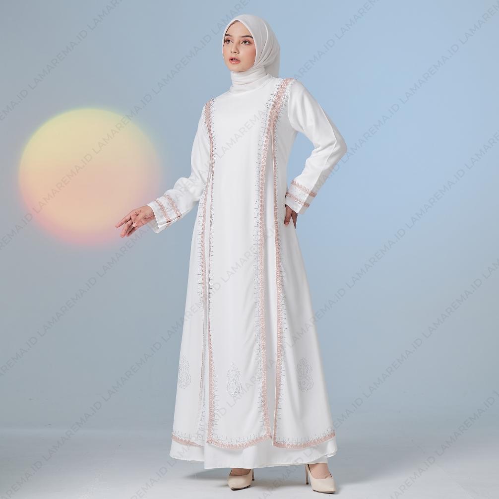 pengiriman cepat Baju Gamis LM-044 Coklat Wanita Modern Mewah Dan Elegan Renda Coklat Terbaru | Abay