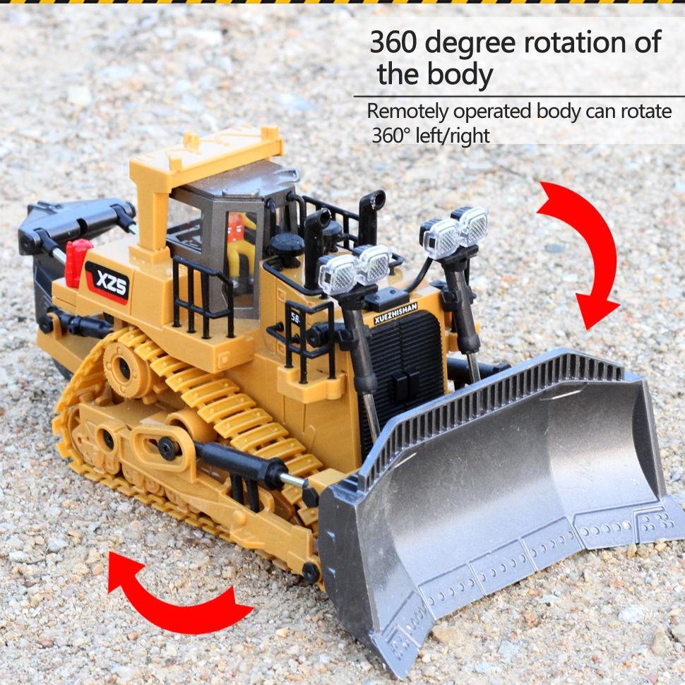 NEW PRODUCT Mainan Bulldozer Remote Control Bulldozer RC Mainan Mobil Kontruksi Front Loader Lampu +