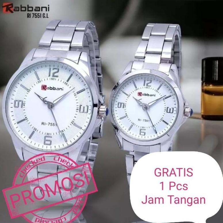Jam tangan pria / wanita, couple rantai stainles steel Rabbani (01).