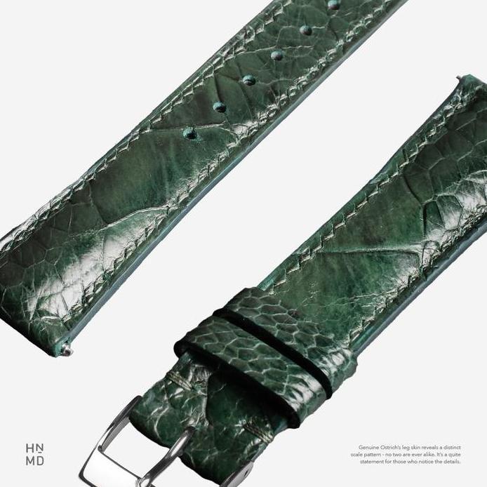 Half Padded Leg Ostrich Leather Watch Strap Tali Jam Kulit Exotic Terlaris
