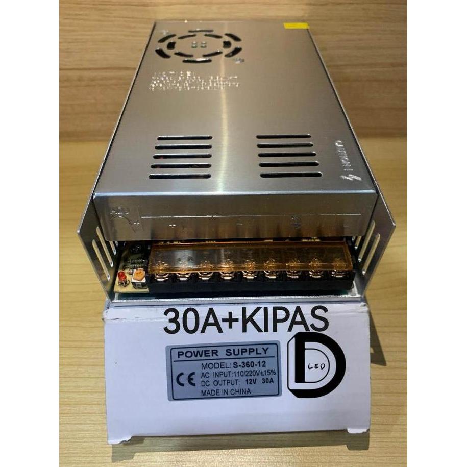 Grosir Power Supply 30A 12V Kipas / Trafo 30A 12V / Adaptor 30A 12V Kipas