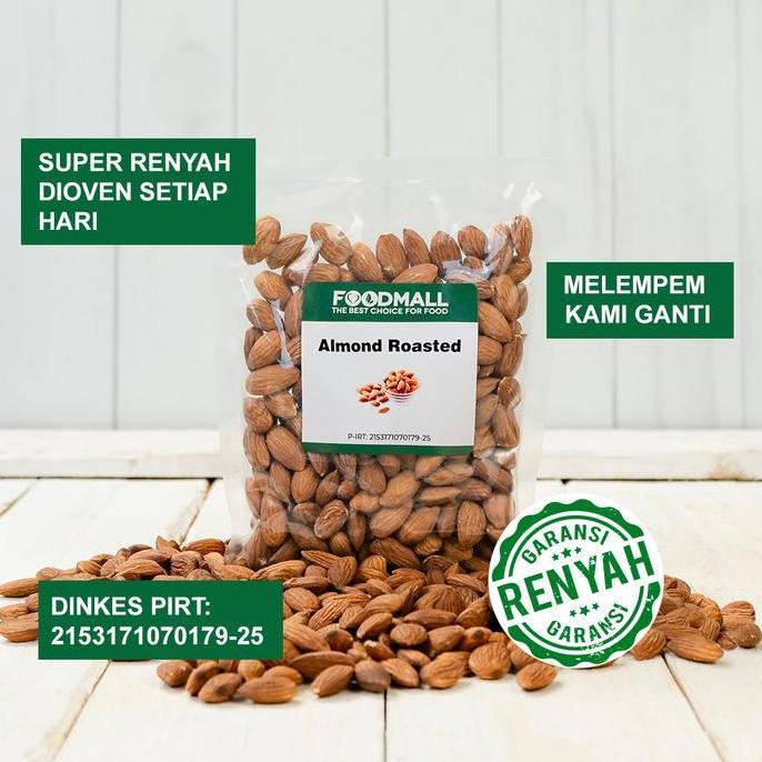 almond roasted 250 gr / almond panggang / roasted almond