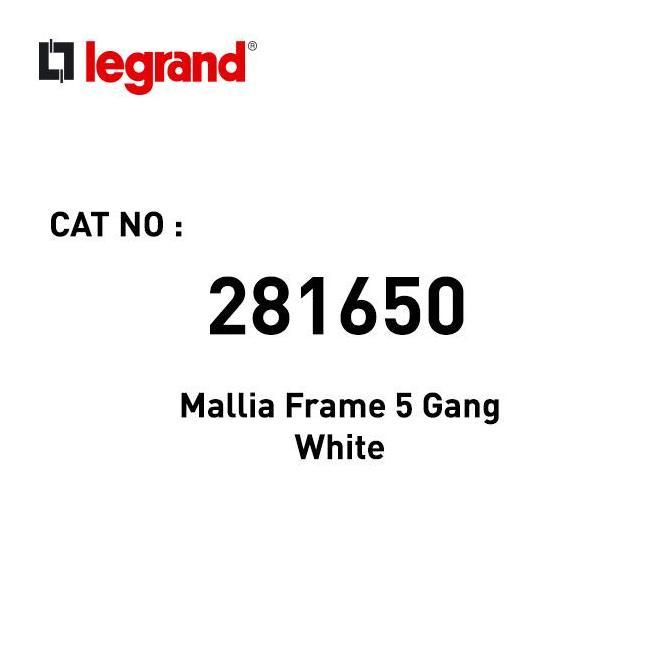 Legrand Mallia - Frame 5 Gang - White 281650